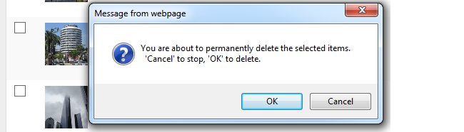 Deleting an image