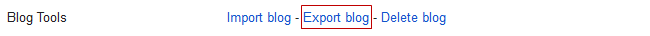 Click on export blog