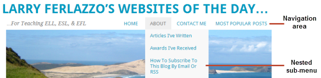 Page links in header