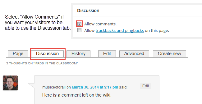 Wiki - Allow comments