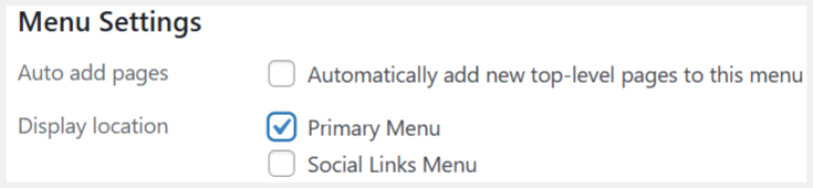 select primary menu