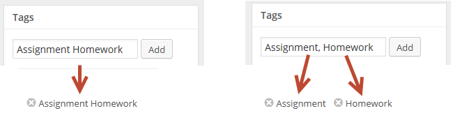 Adding multiple tags