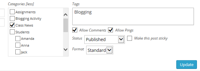 Using Quick edit to add tags