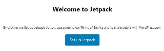 Click on Set up Jetpack