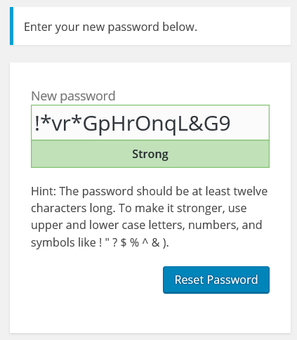 Automatically generated password