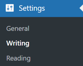 WP default writing settings