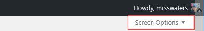 Click on Screen options