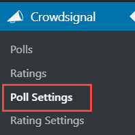 Crowdsignal poll settings