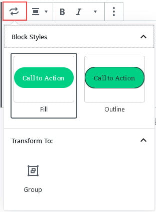 Change Block Type or Style