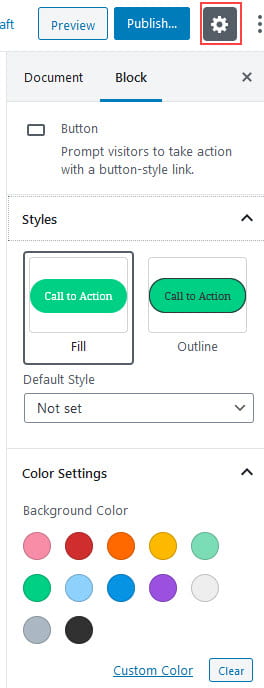 Block Settings options