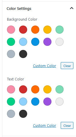 Button Color Settings