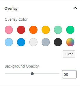 Overlay color and opacity