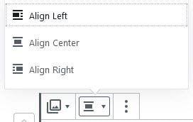 Gallery block alignment