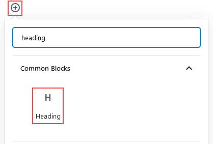 add heading block