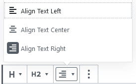 Heading block alignment