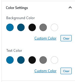 Color settings