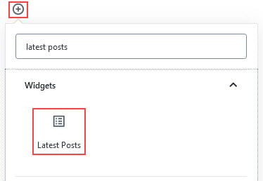 Add Latest Posts block