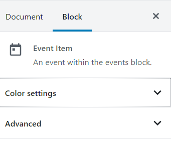Events block styling