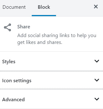 Share block styling