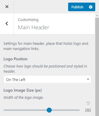 Logo position and logo image size