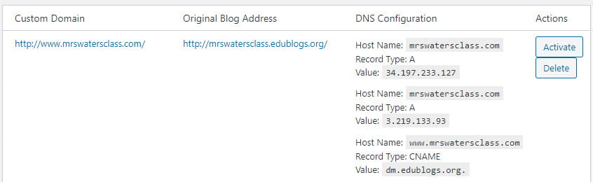 DNS records