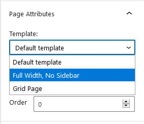 Select page template