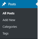 All posts menu