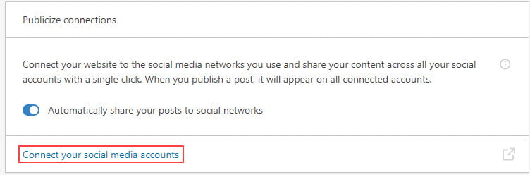 Click on Connect your social media accounts