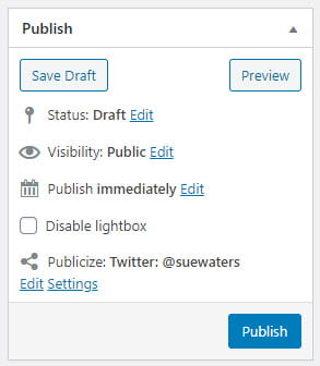 Publize option in the Classic Editor