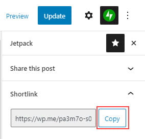 Copy the shortlink