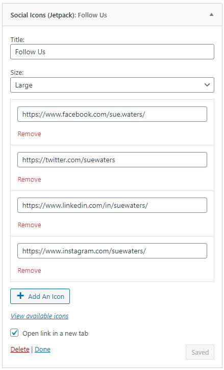 Add Social network URLs
