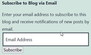 Blog Subscription Widget