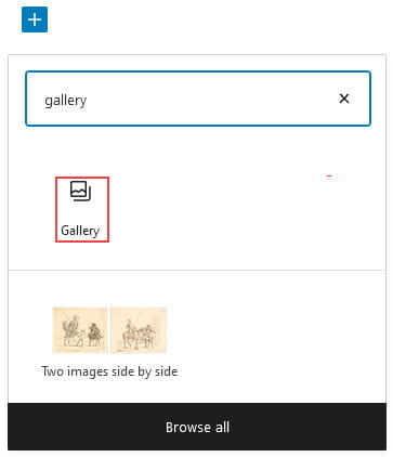 Add gallery block