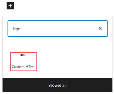 Add custom HTML block