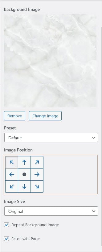 Background image options