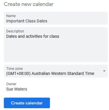 Add calendar information