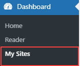 My Sites menu item