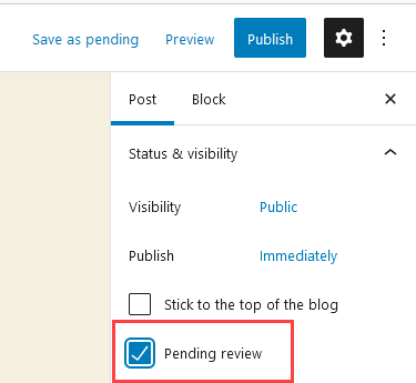 Select Pending Review