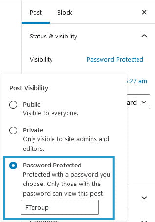 select password protected