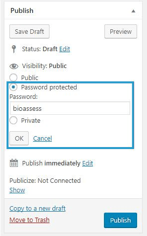 select password protected option