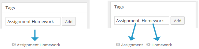 Adding multiple tags