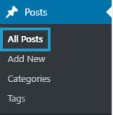 All posts menu