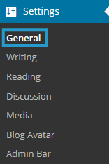 General Settings page