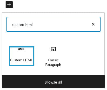 Custom HTML block