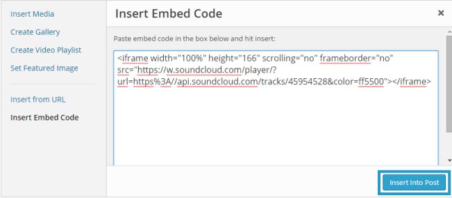 Paste your Embed code